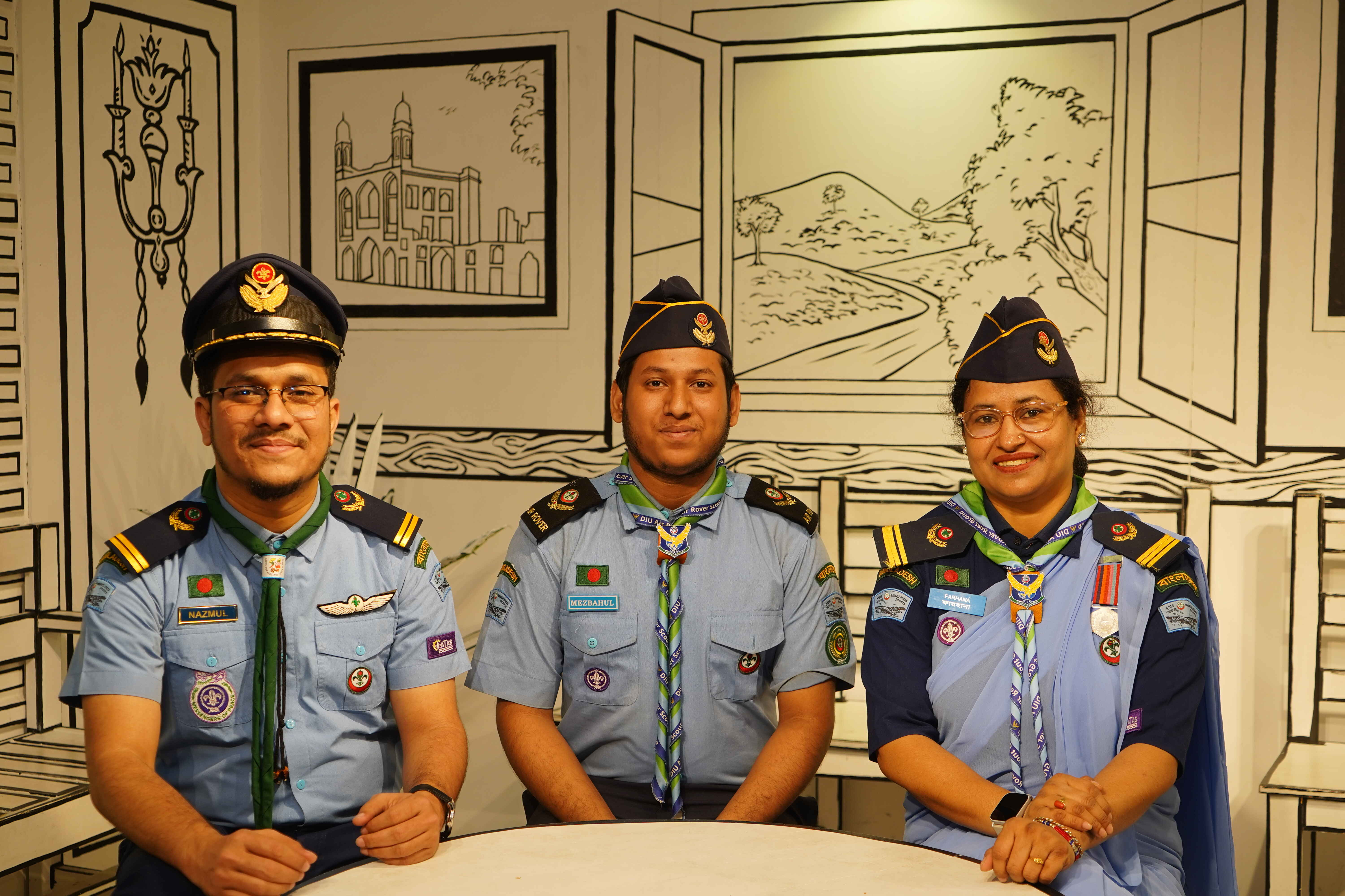 Photo with Md. Nazmul Hasan (PRS, Wood Badger) sir & Ms Farhana Rahman (PRS, Wood Badge) ma'am